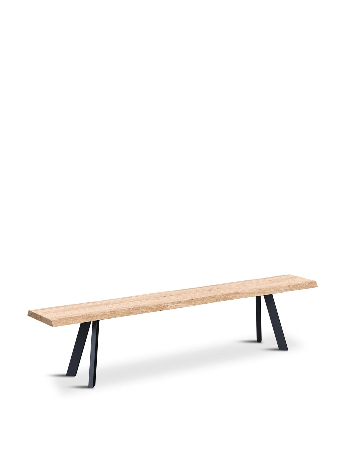 Madrid Bench White Oak Straight Edge