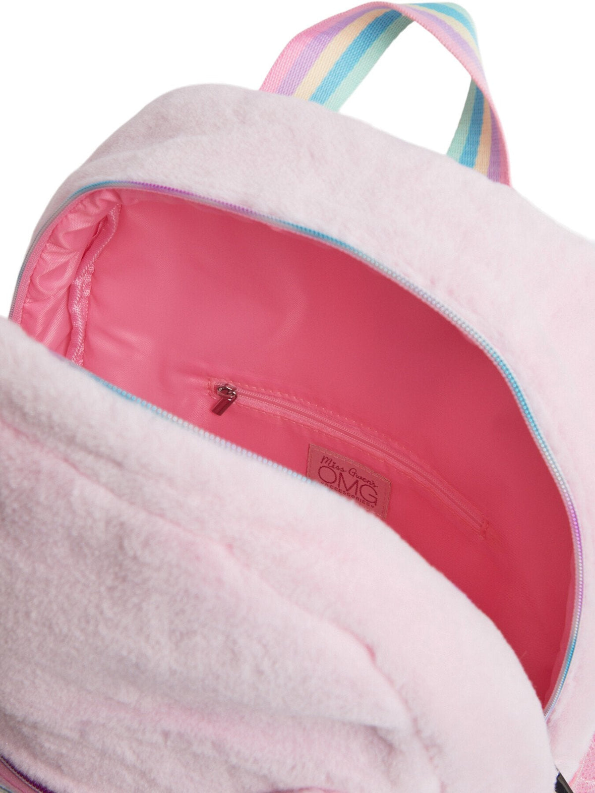 BELLA FAUX FUR RAINBOW CROWN LARGE BACKPACK