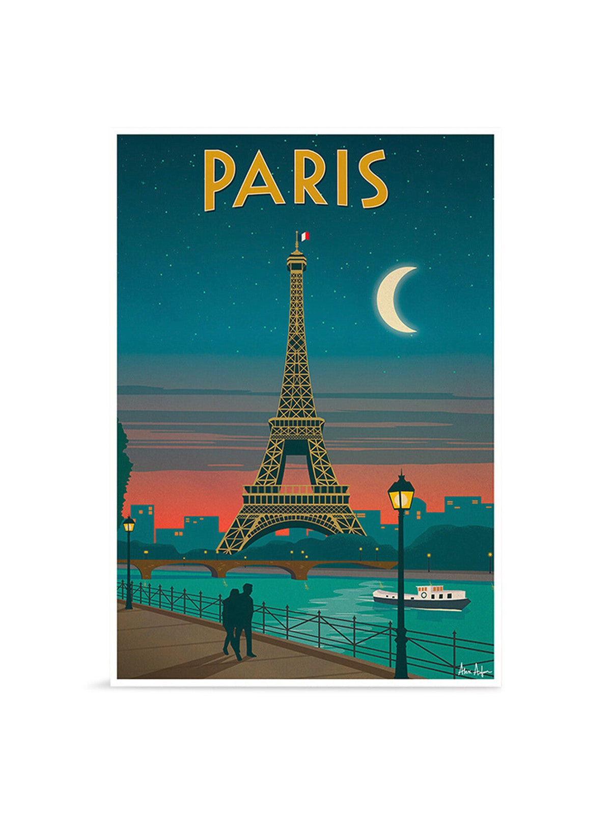 Alex Asfour Paris Moonlight Affiche Voyage