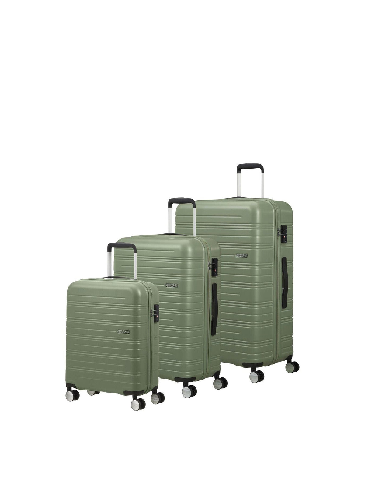 American Tourister High Turn Spinner 67cm Suitcase Matt Sage Khaki