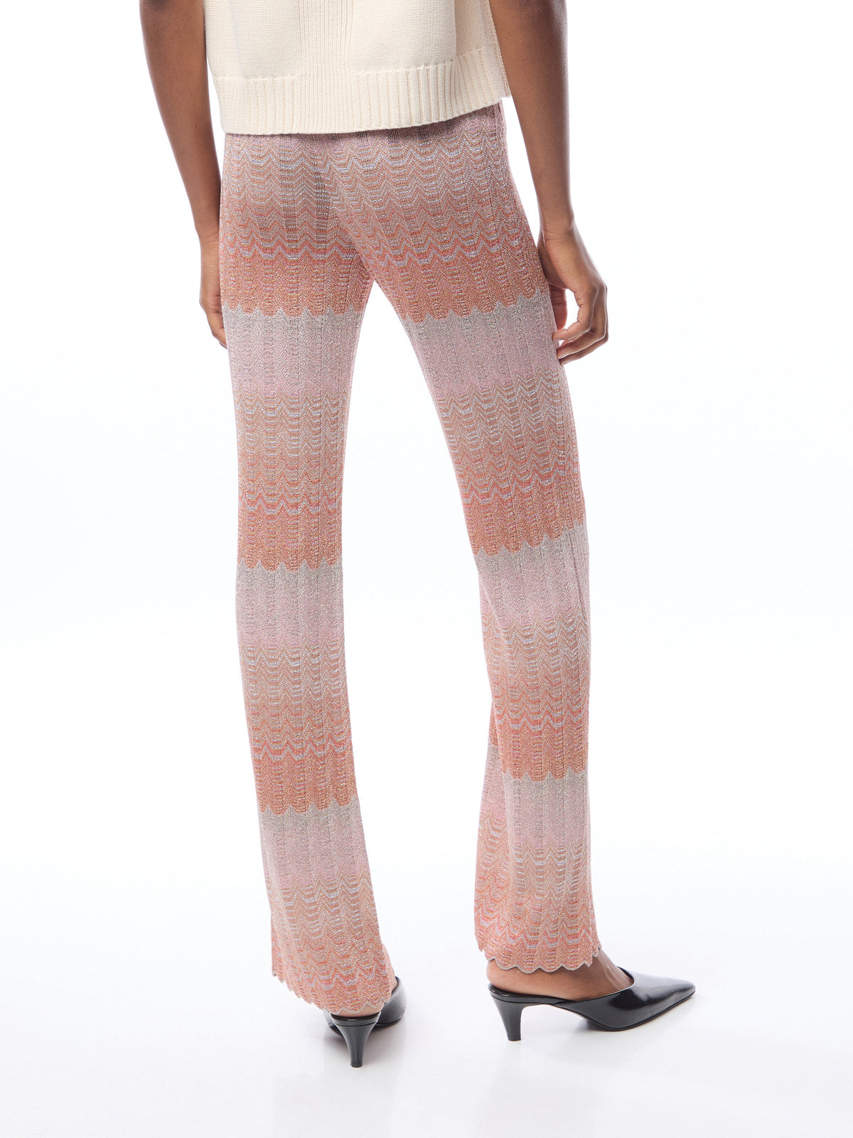 Glare Zig Zag Lamé Patterned Trousers