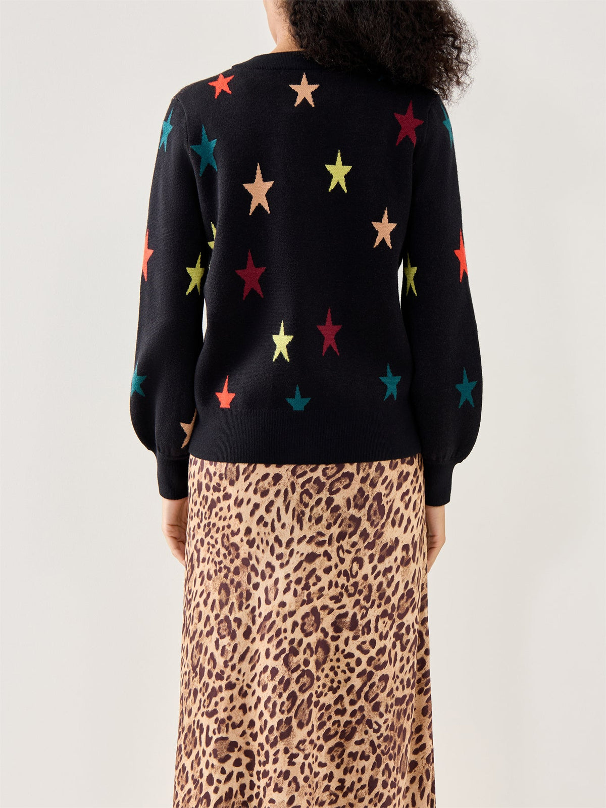 Star Cardigan Black