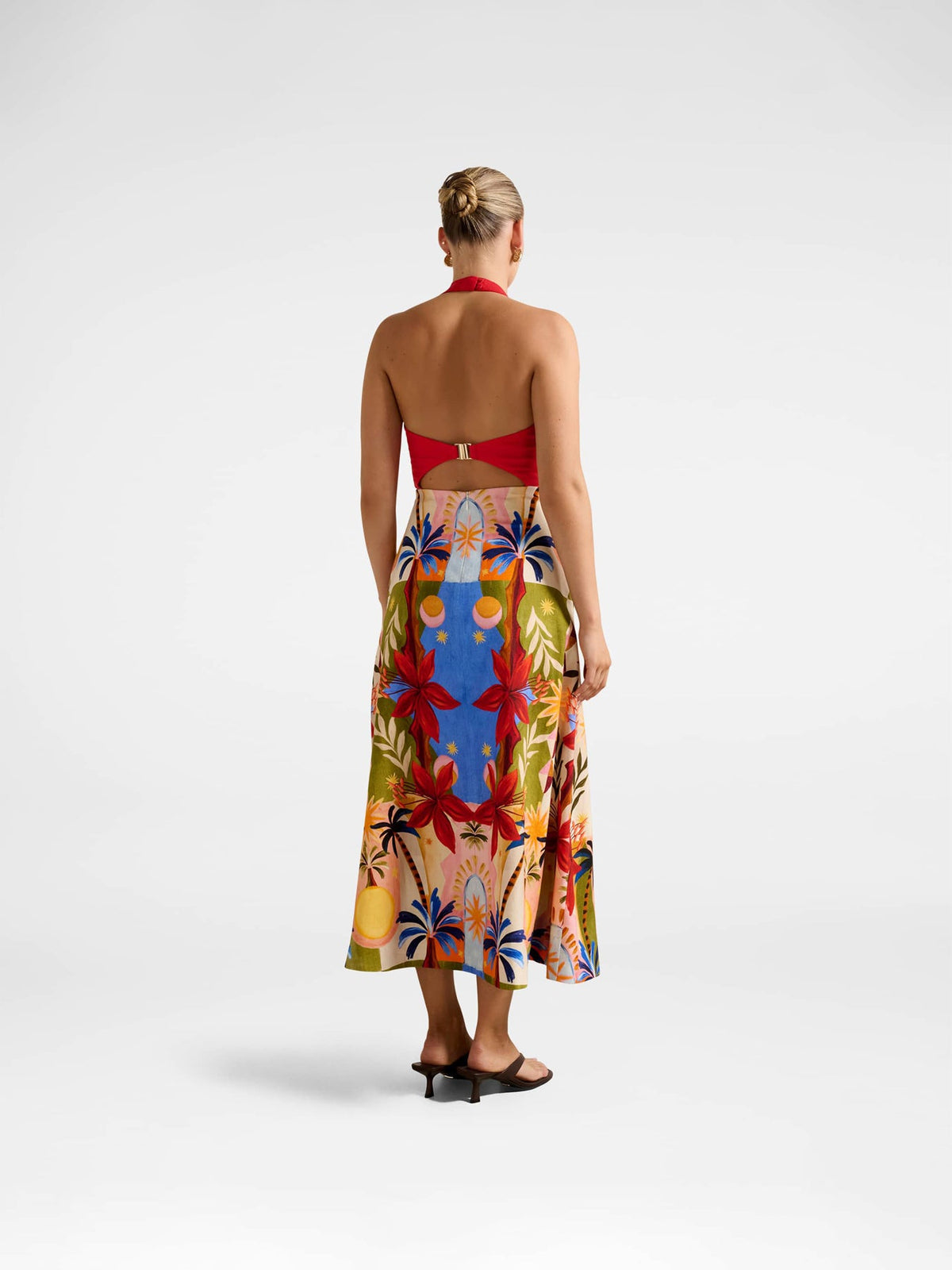 Romee Halter Neck Midi Dress