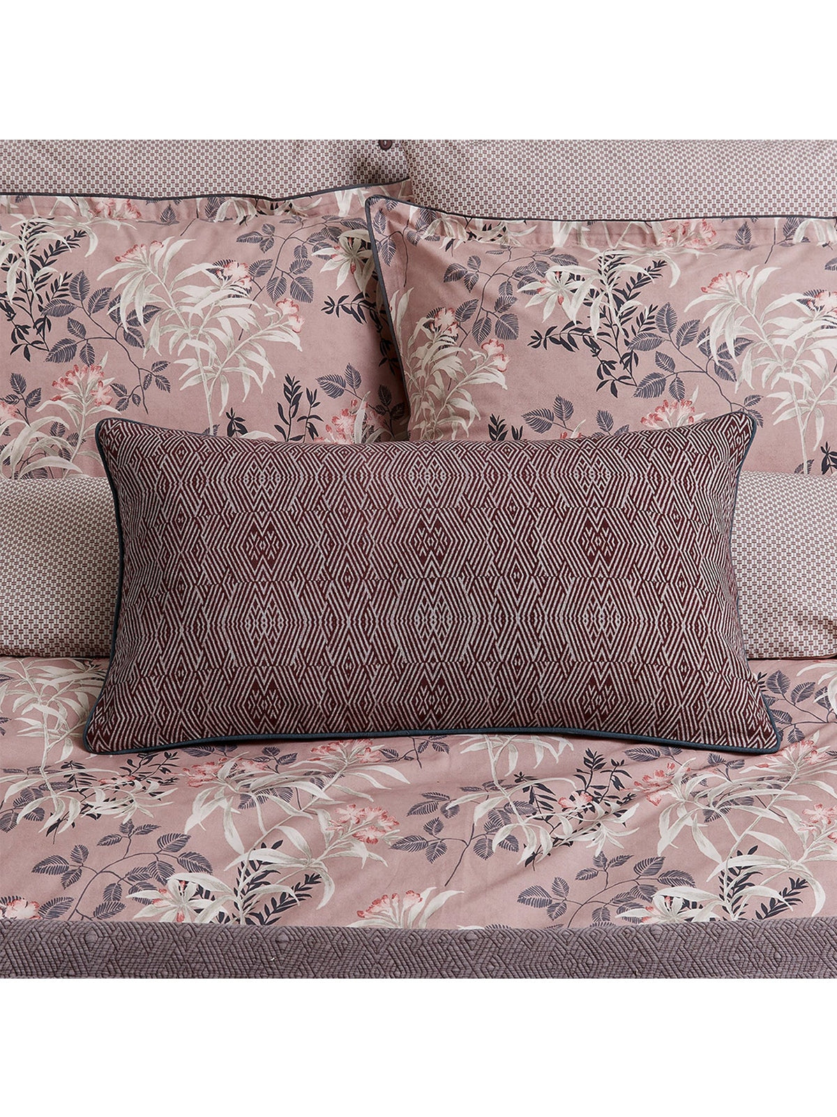 Katara Duvet Cover Set Pink & Grey