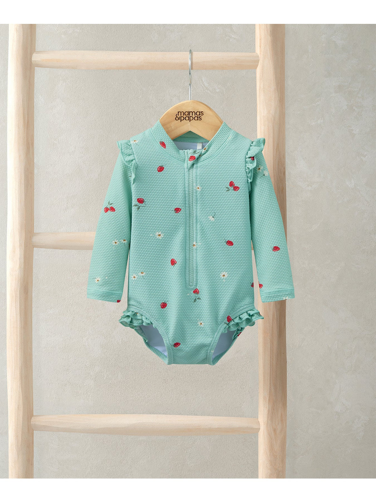 Baby Strawberry Print Swimsuit Blue