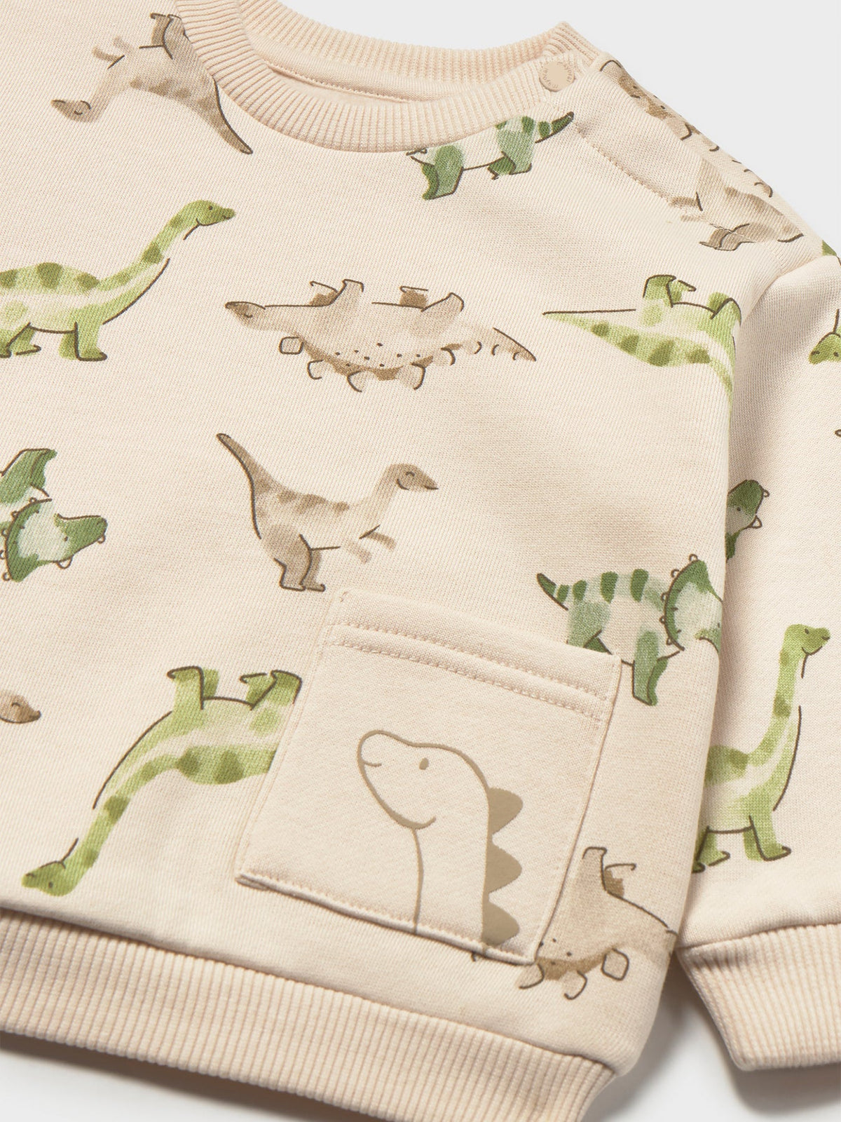 Baby Patterned Sweatshirt Cream