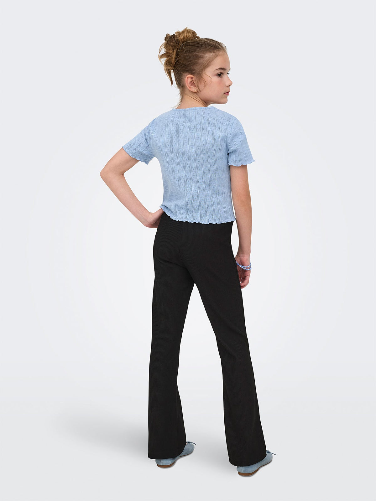 Kids Ribbed Flared Trousers