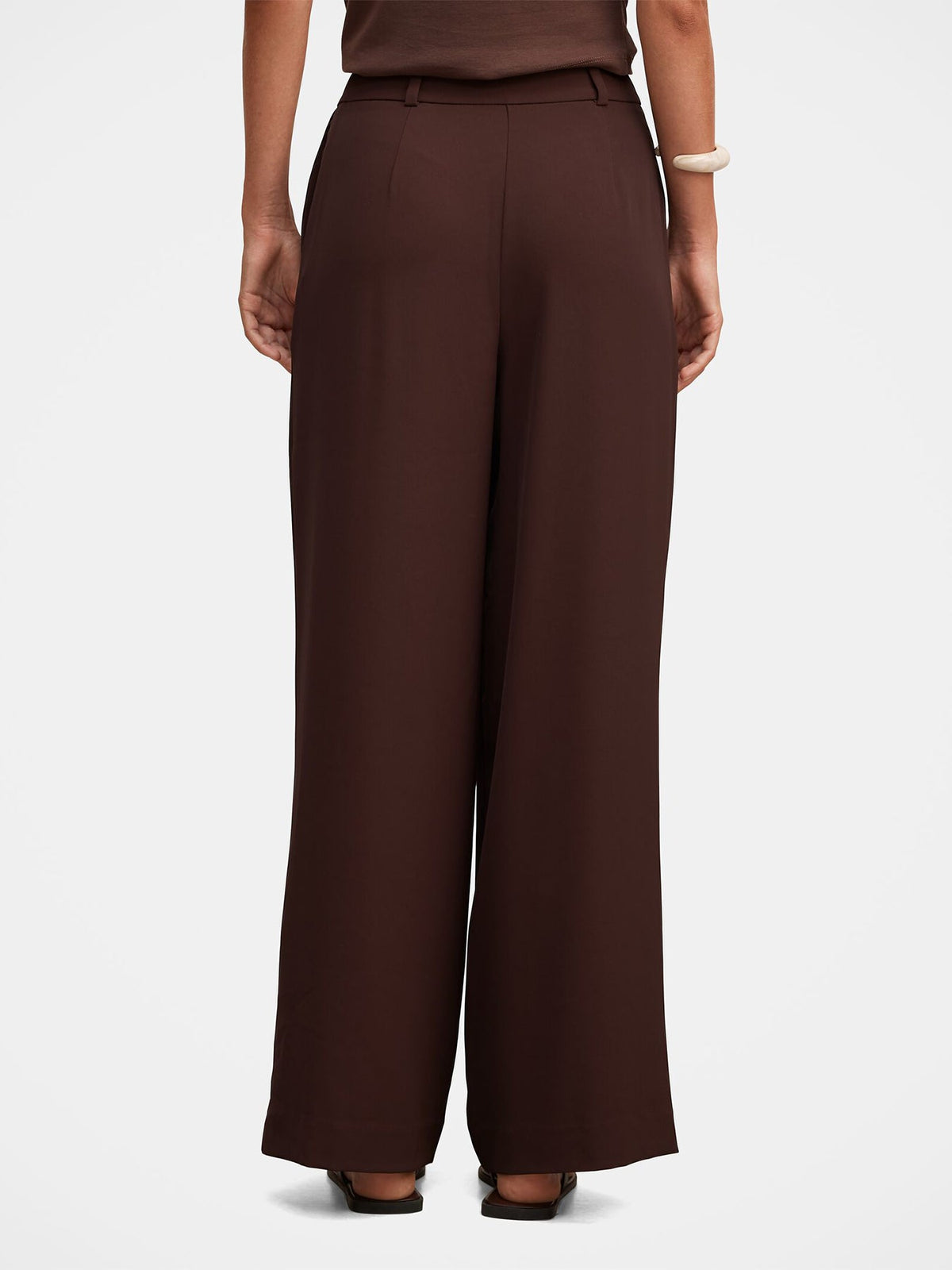 Dani Straight Leg Tailored Trousers Brown