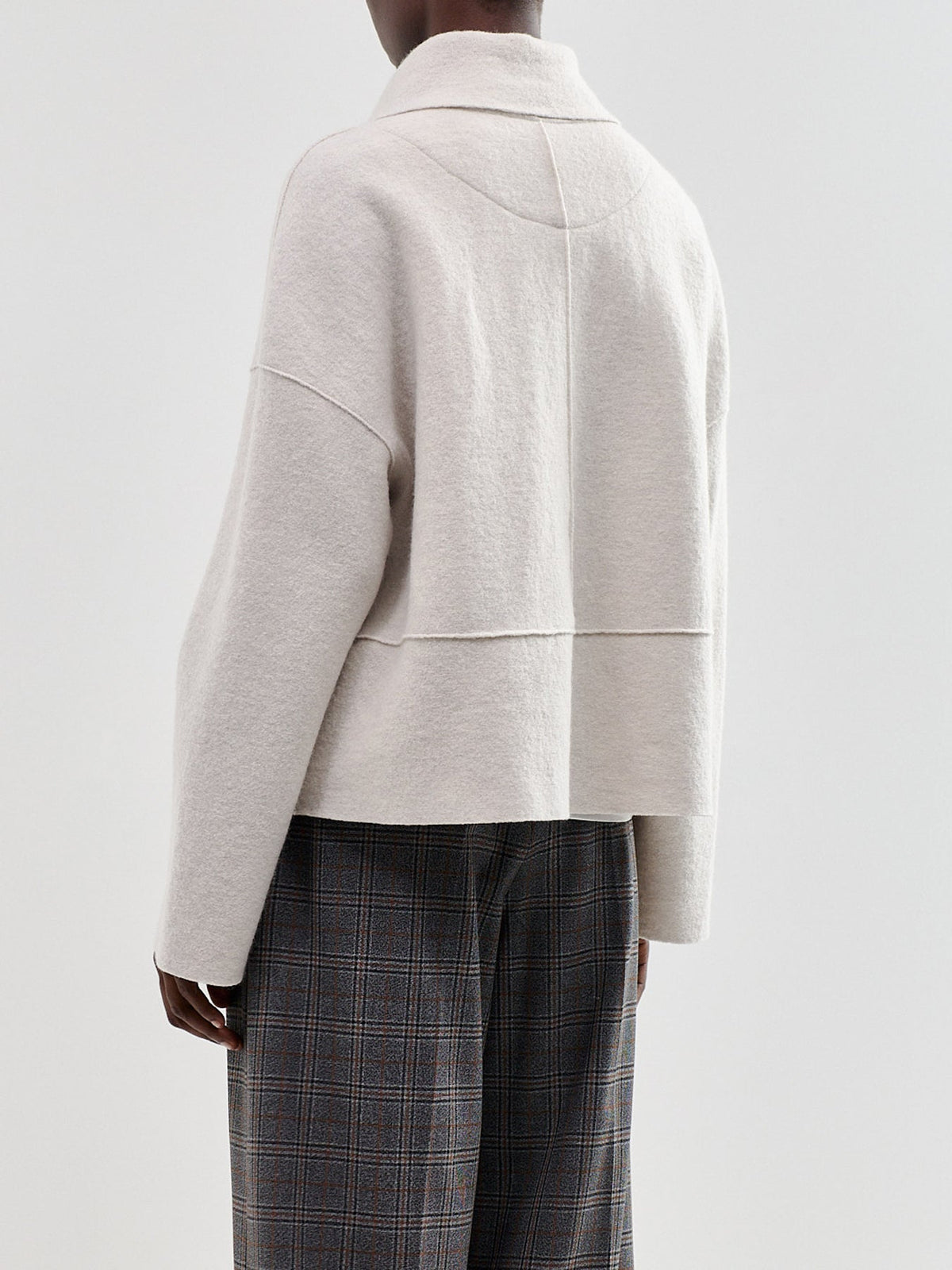 Virgin Wool Cropped Boiled Wool Jacket