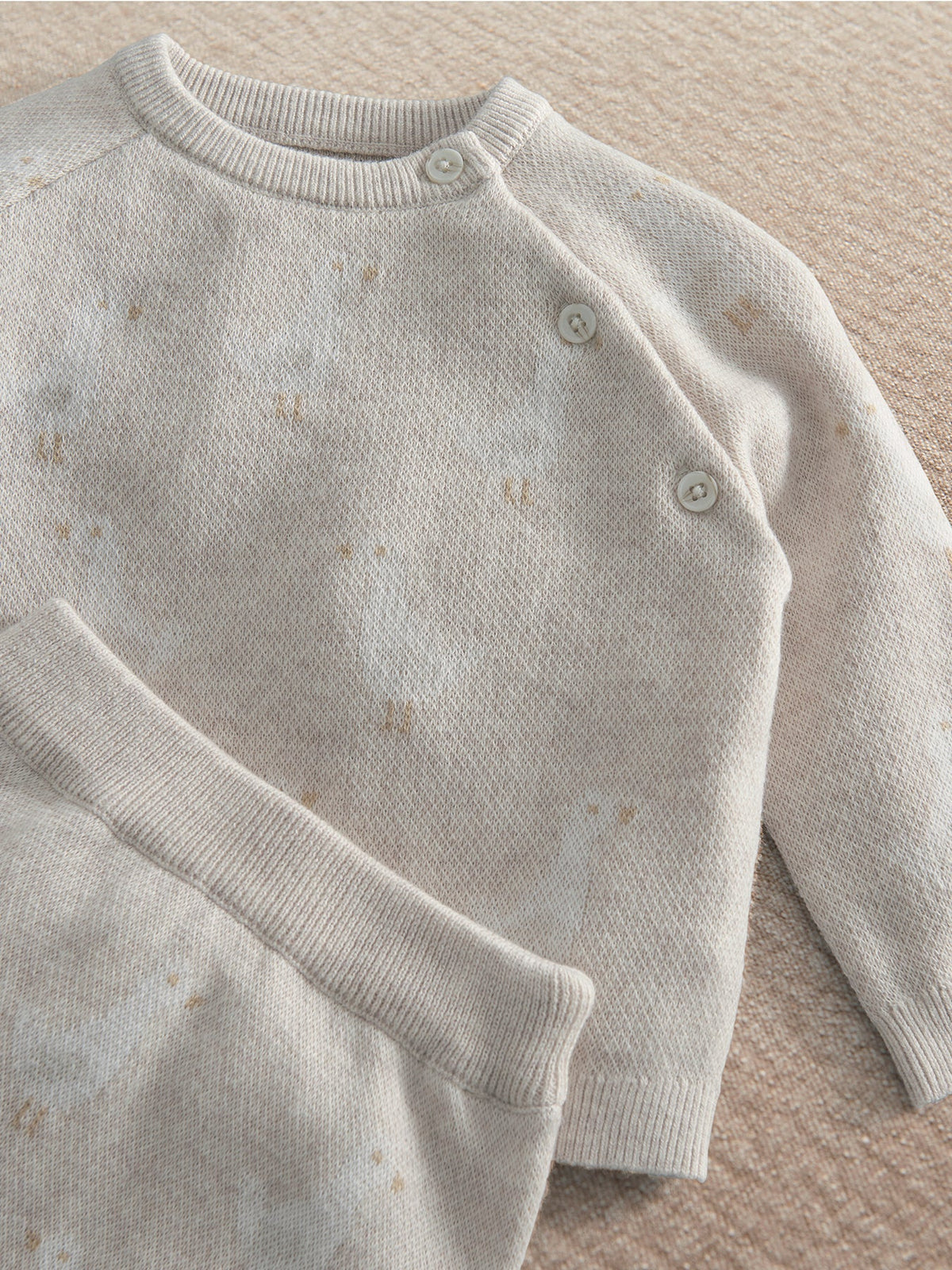 Baby Duck Knitted Two Piece Set Beige