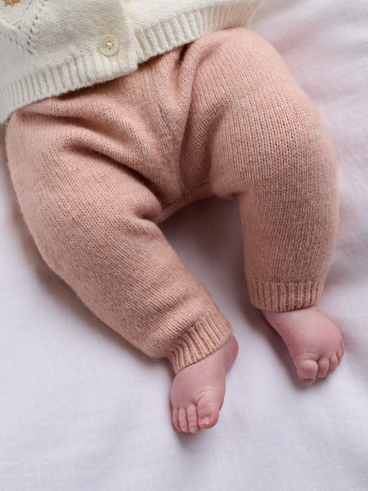 Baby Embroidered Knit Cardigan & Leggings Two Piece Set Pink