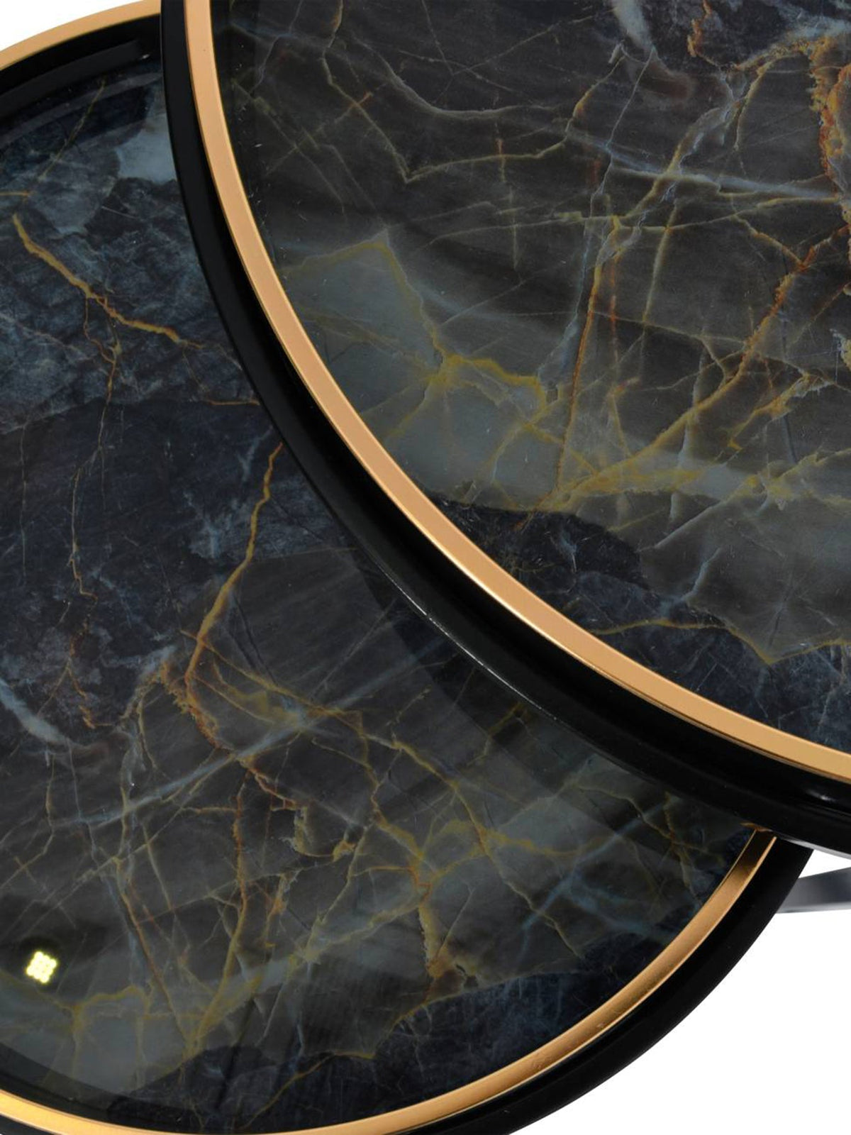 Vesuvius Black and Gold Nesting Tables Set of Two