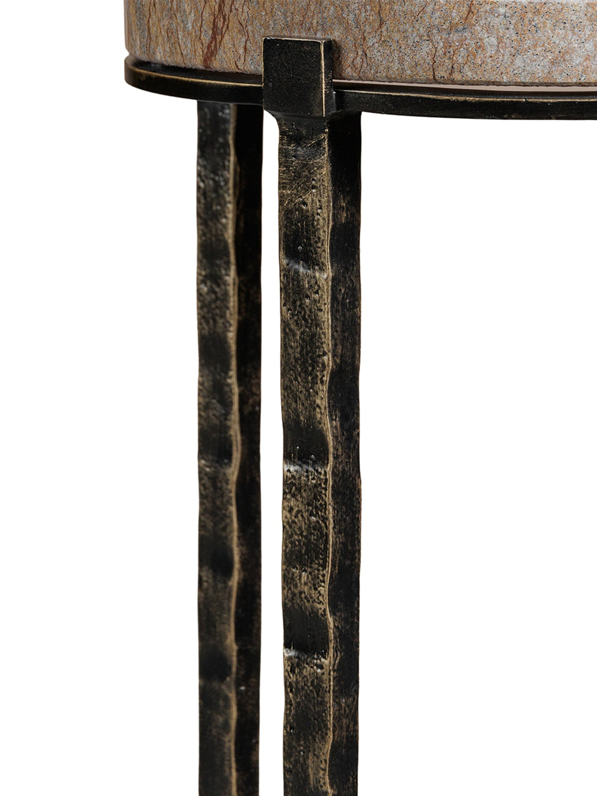 Leo Forest Brown Marble Accent Table