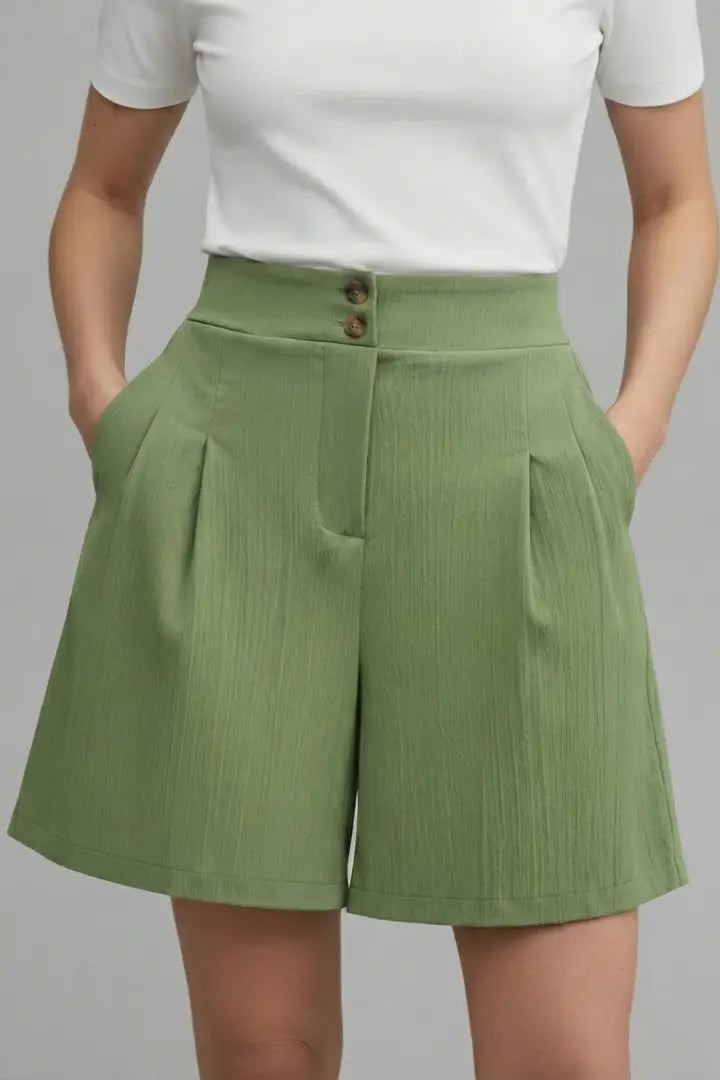Women's Structured High-Waist Shorts | Modern Relaxed Fit Summer Bottoms