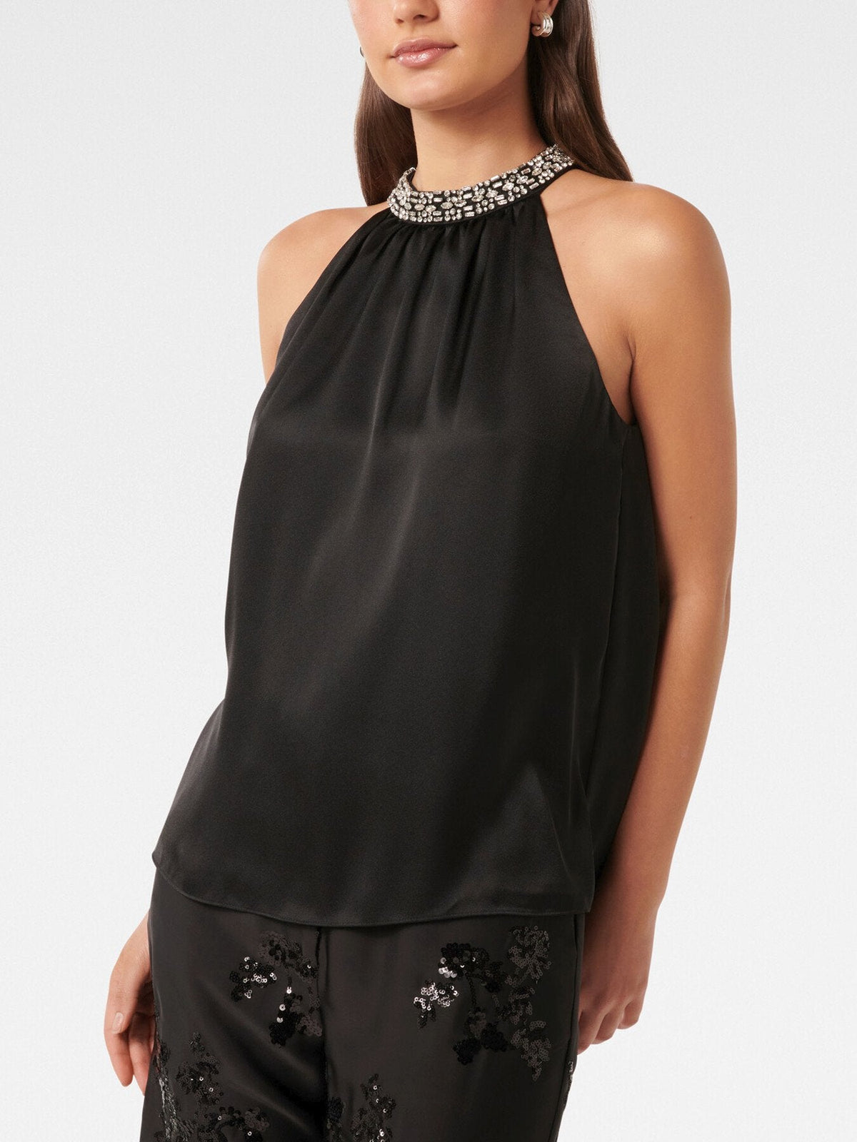 Emily Embellished Halter Neck Top
