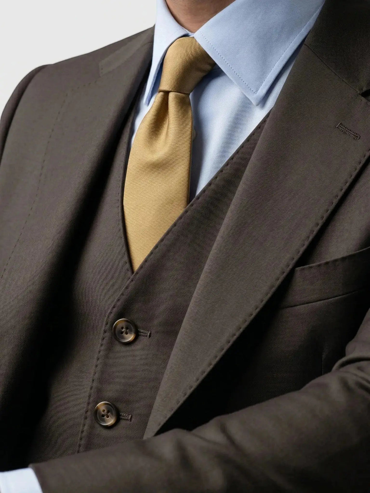 Men's Tailored Wool Blend Suit | Elegant Double-Breasted Three-Piece Formal Attire