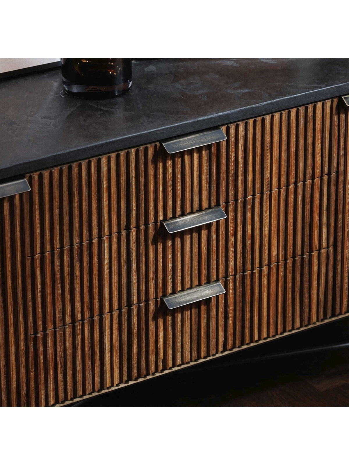 Trinidad Fluted Reclaimed Teak Wood TV Unit