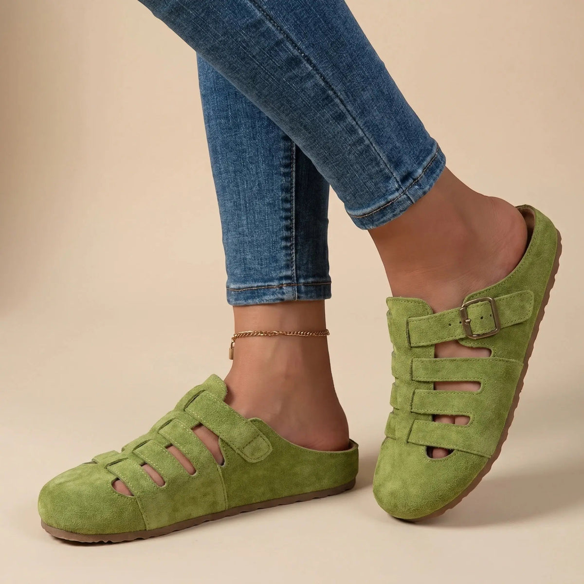 Women's Breathable Fabric Mules | Lightweight Slip-On Summer Sandals