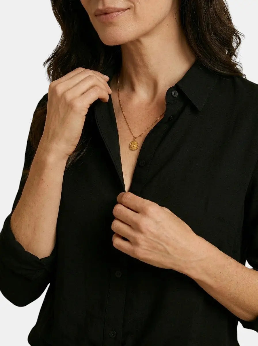 Women's Soft Drape Long Sleeve Blouse | Elegant Relaxed Fit Summer Top