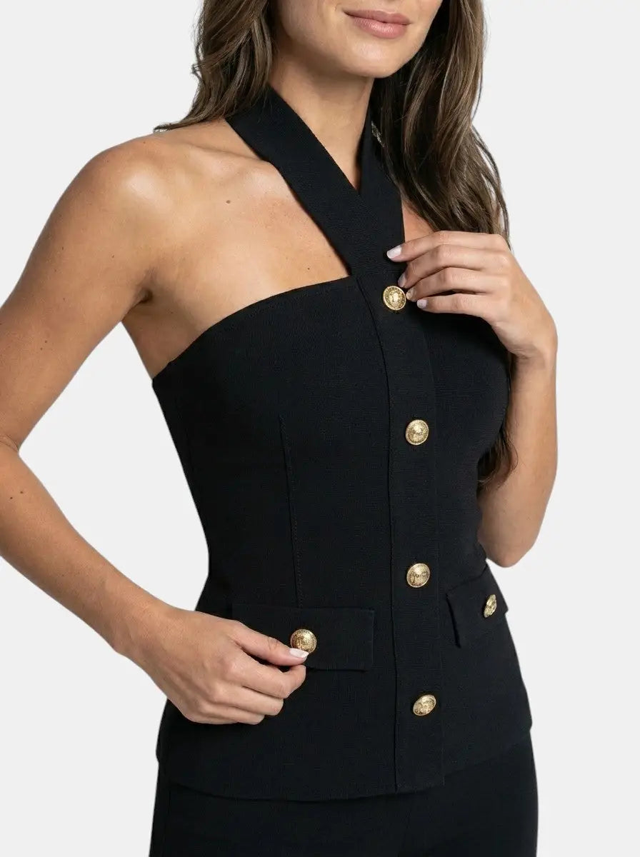 Women's Structured Co-Ord Set | Elegant Halter Neck Two Piece Outfit