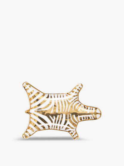 Zebra Stacking Dish Gold White