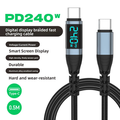 Digital Display 240W Type-C Fast Charging Cable