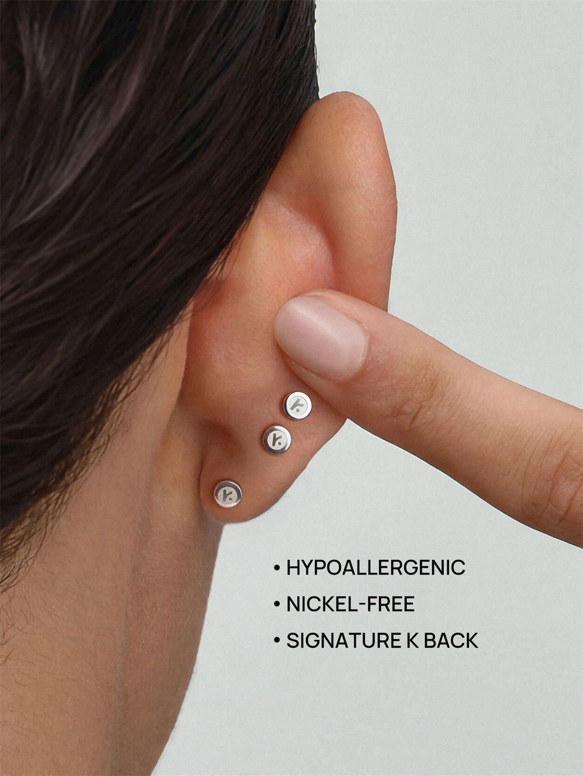 KOSINER Titanium Classic Flat Back Stud