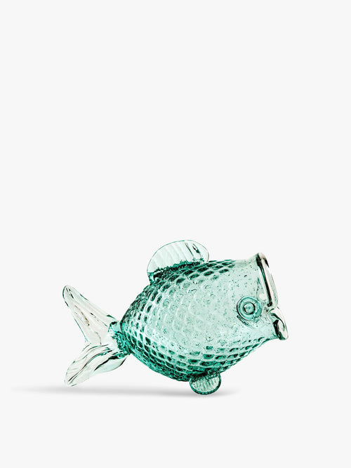 Fat Fish glass jar green