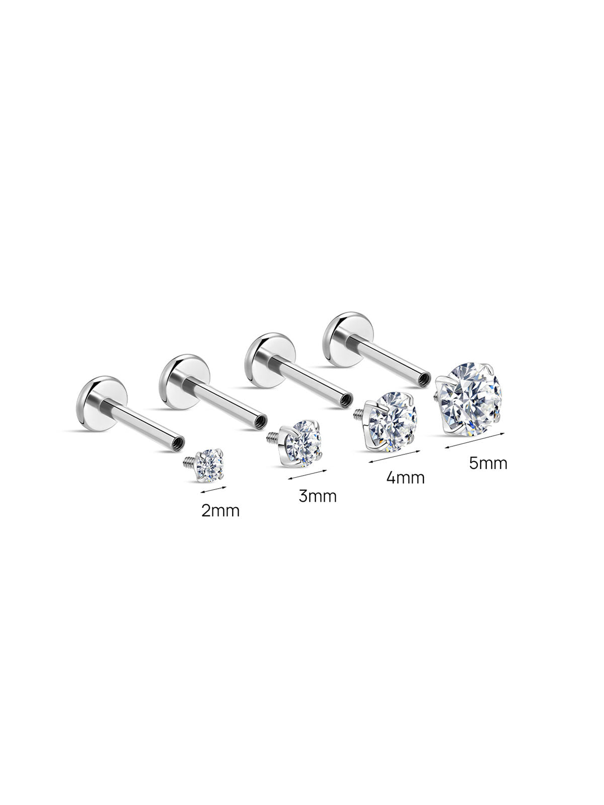 KOSINER Titanium Classic Flat Back Stud