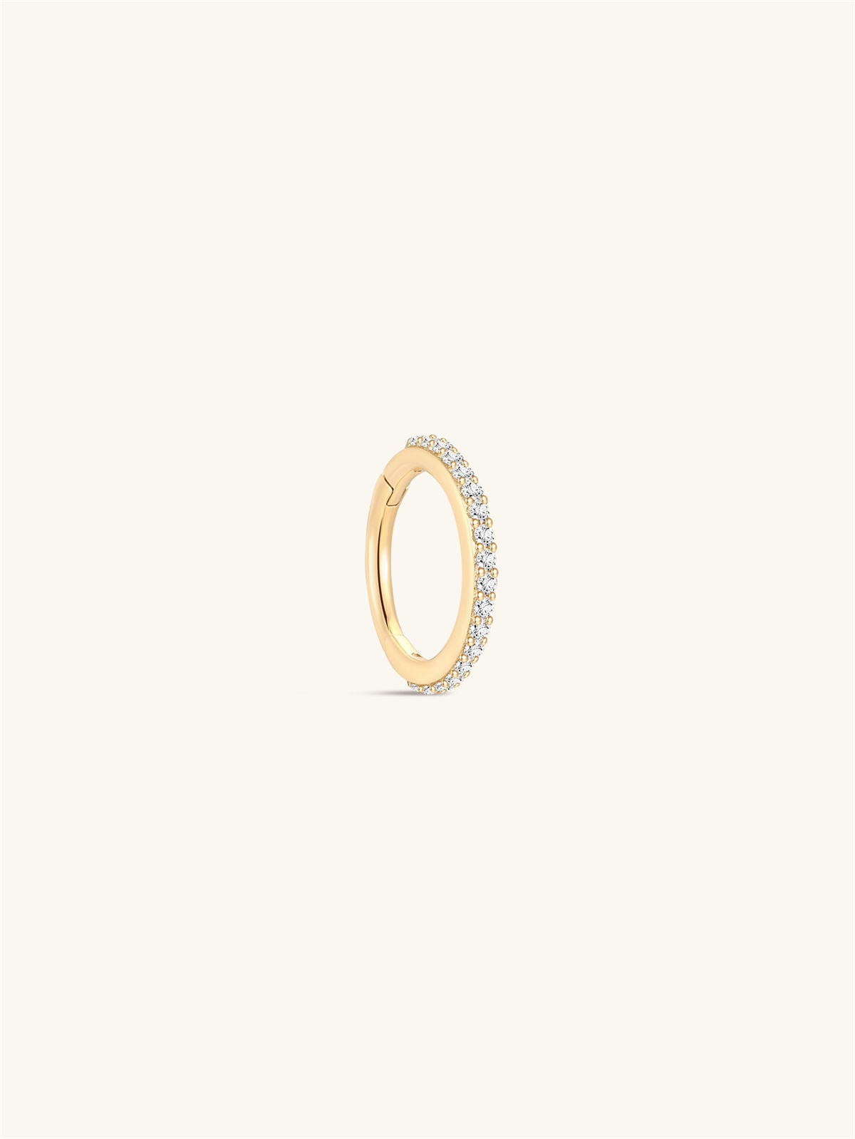 KOSINER 14K Solid Gold Elegant Pave Hoop