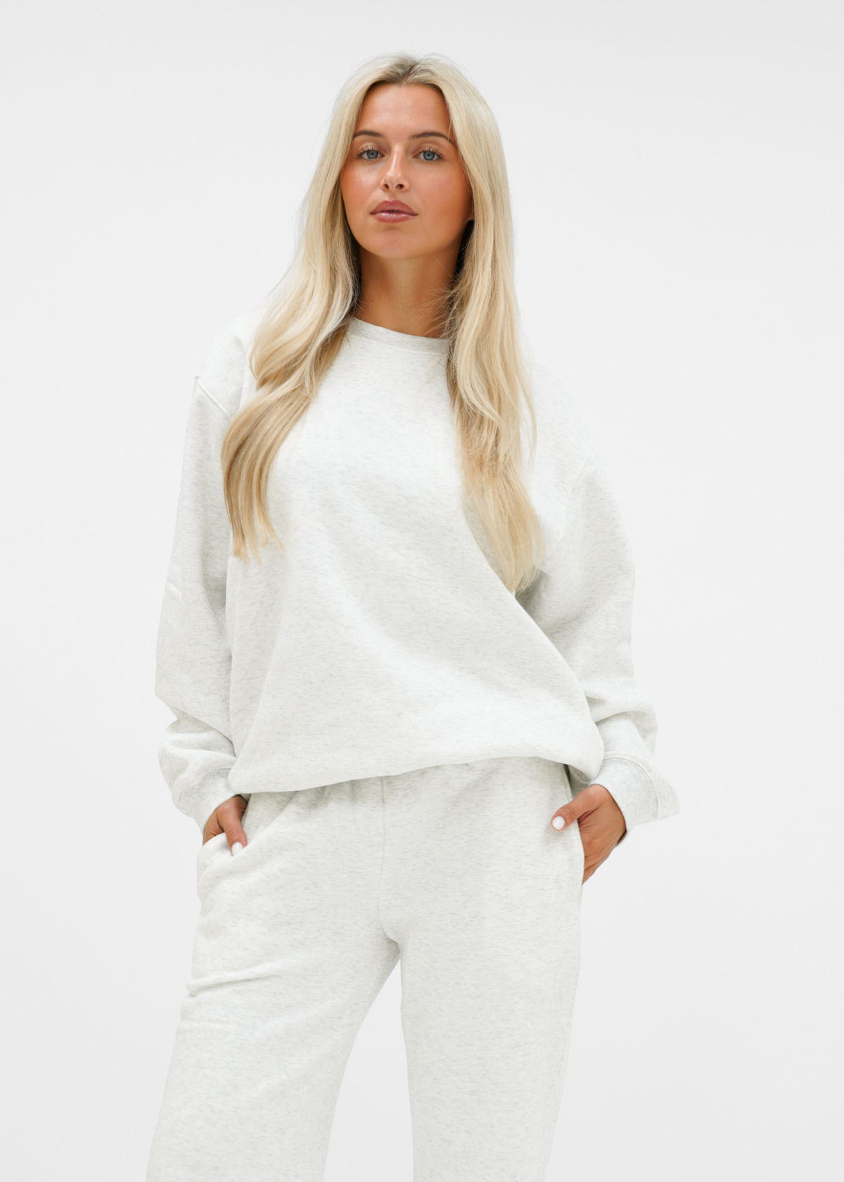 Basic sweater light grey melange (tall)