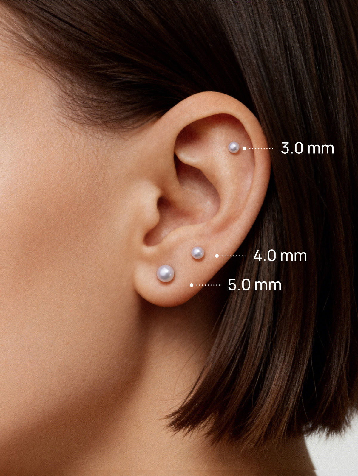 KOSINER 14K Solid Gold Classic Pearl Flat Back Stud