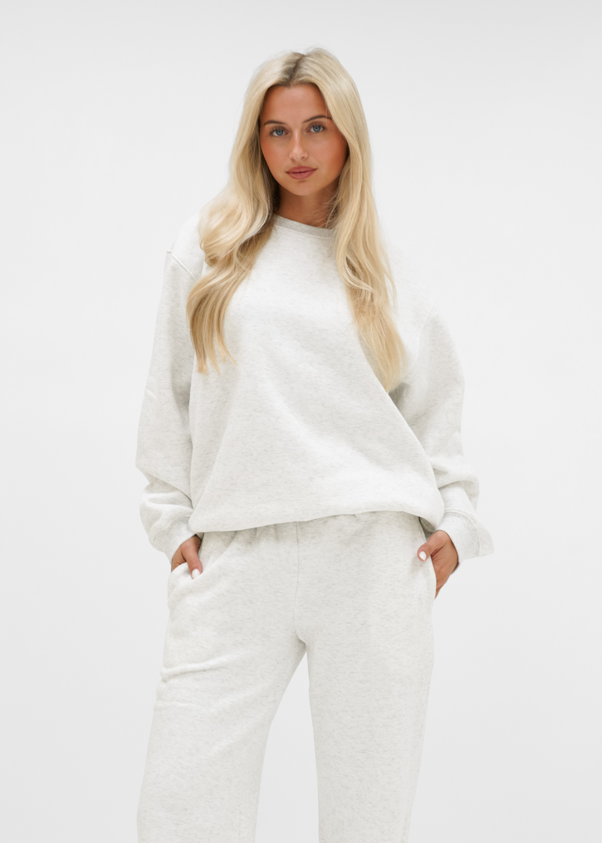 Basic sweater light grey melange (tall)