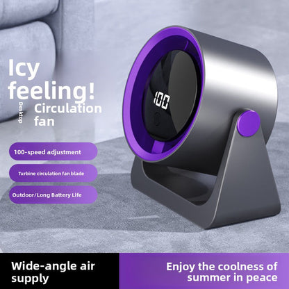 Desktop & Wall-Mount Electric Fan – 5-Speed, Rechargeable, Touch Control