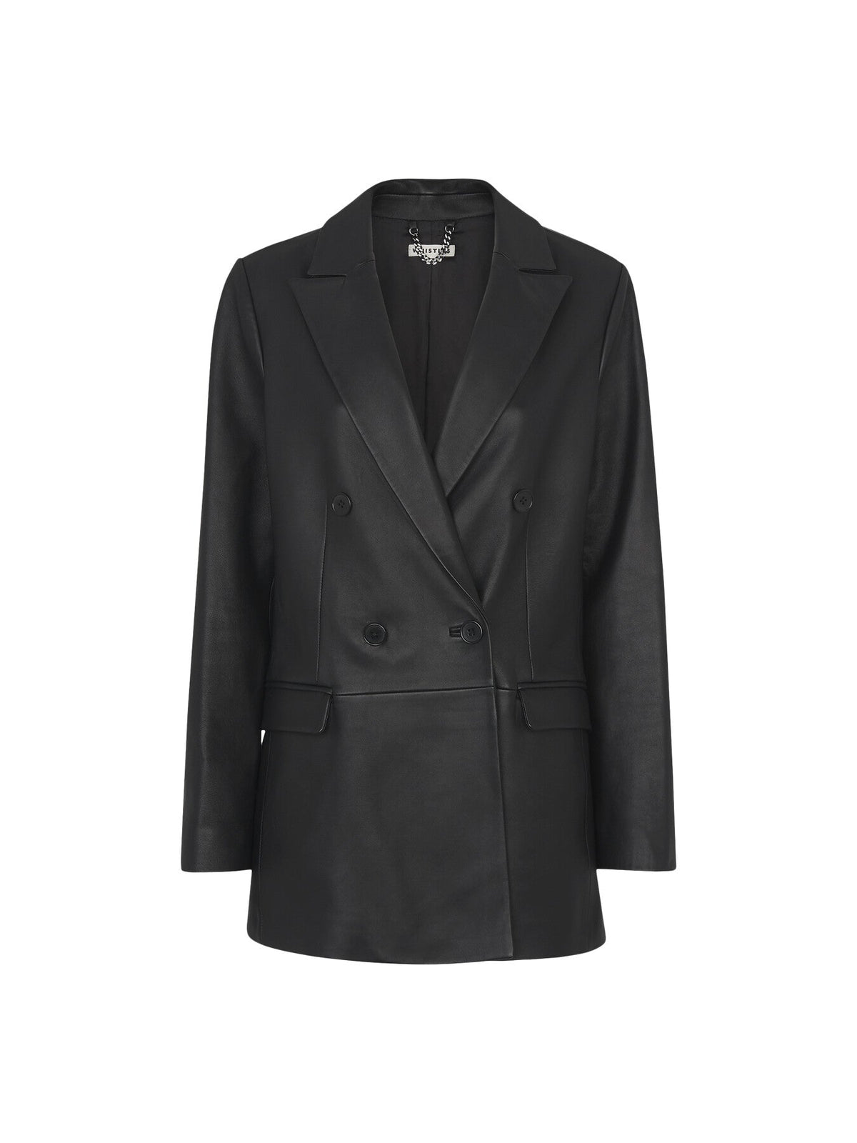 Aliza Waisted Leather Blazer