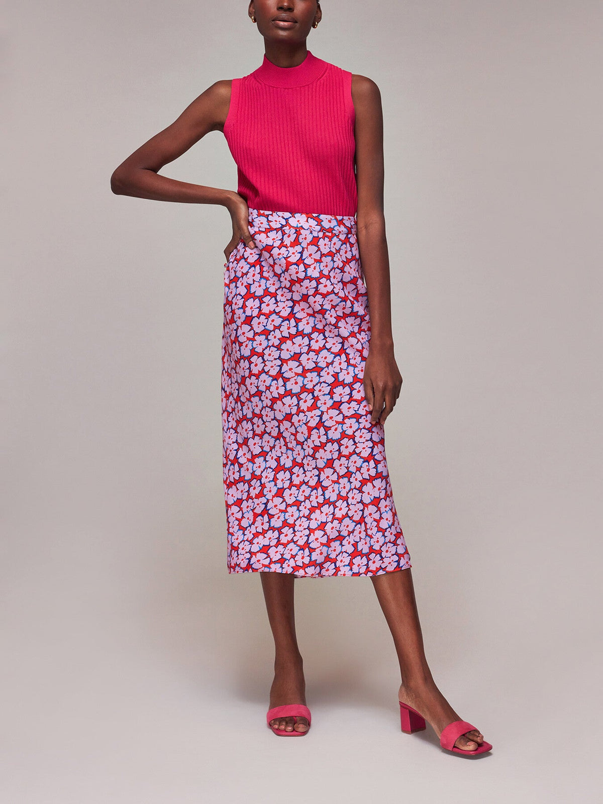 Farfalle Print Bias Cut Skirt