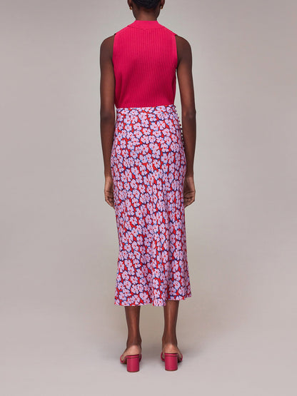 Farfalle Print Bias Cut Skirt