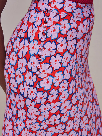 Farfalle Print Bias Cut Skirt