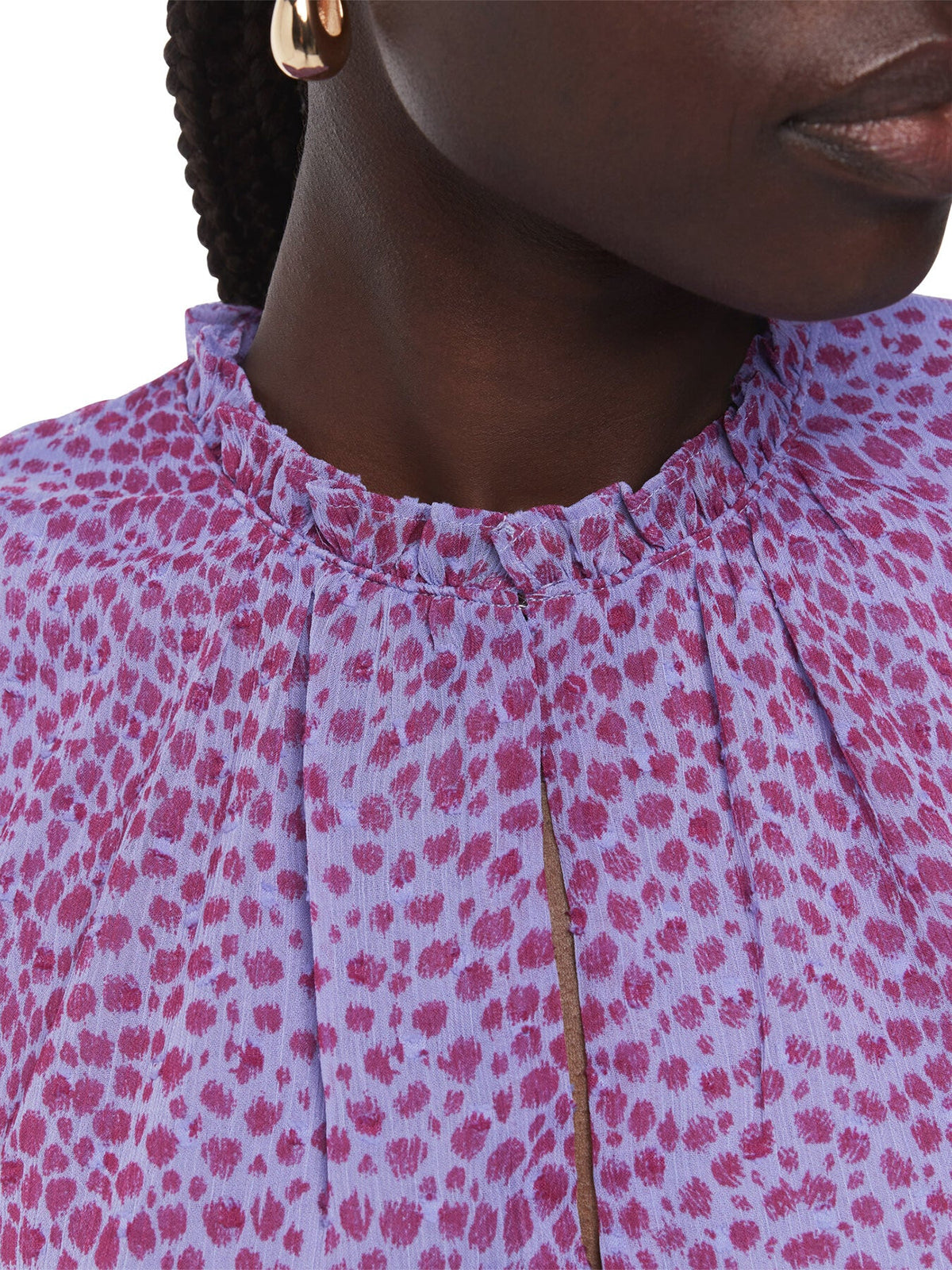 Sketched Cheetah Frill Top