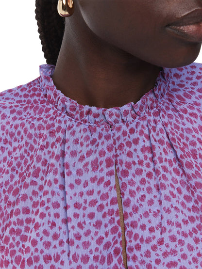 Sketched Cheetah Frill Top