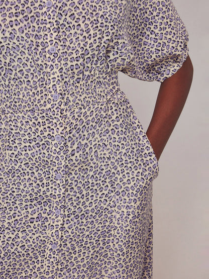 Dashed Leopard Midi Dress