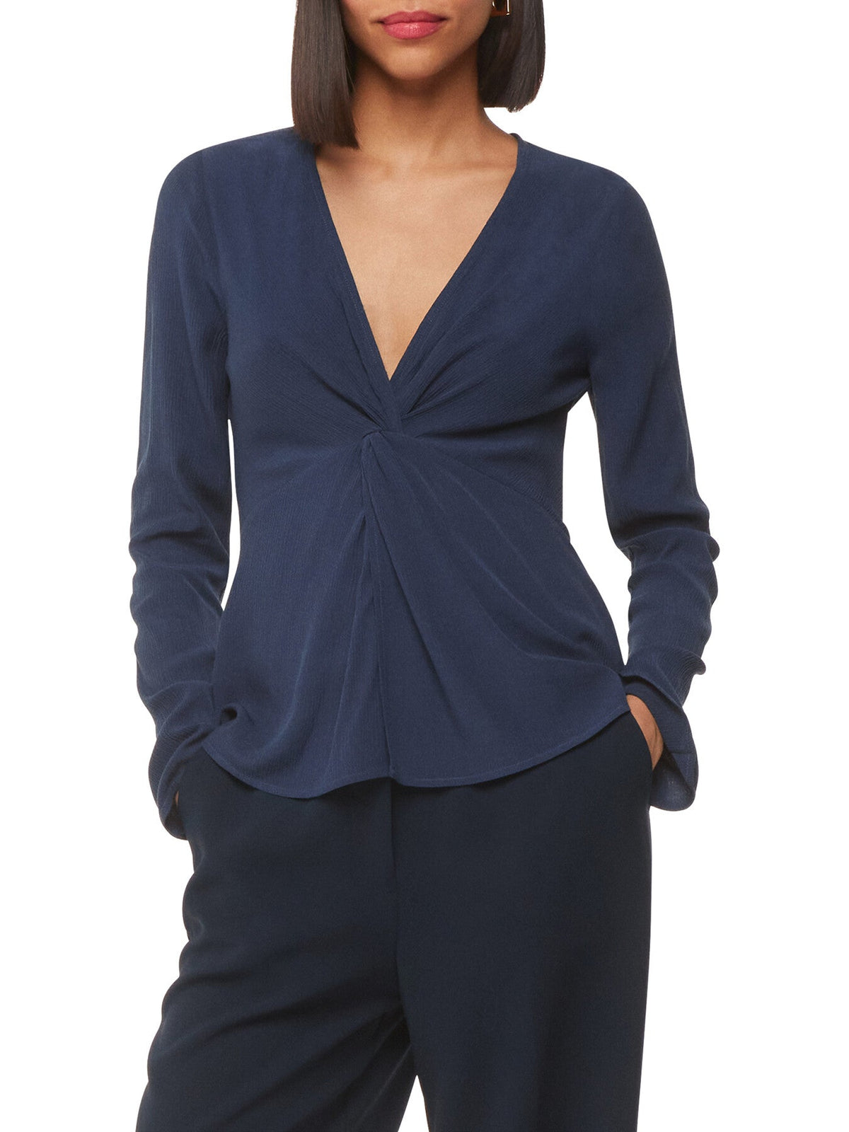 Twist Front Textured Top
