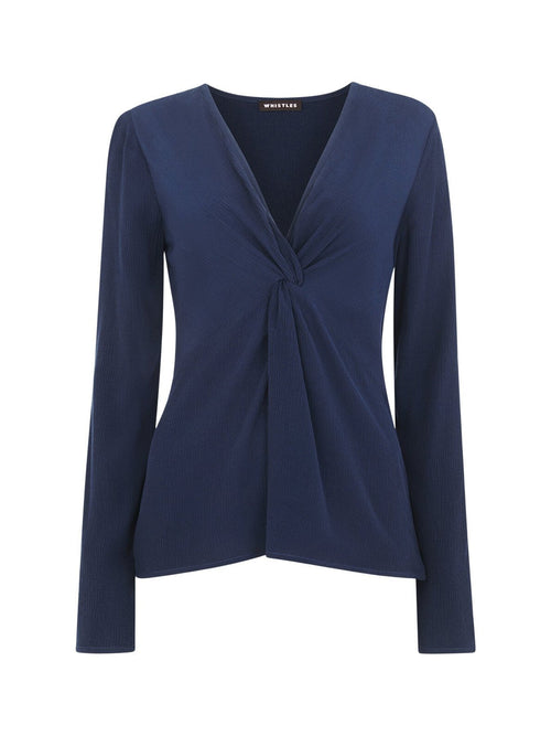 Twist Front Textured Top