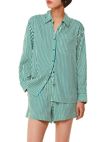 Stripe Linen Blend Shirt