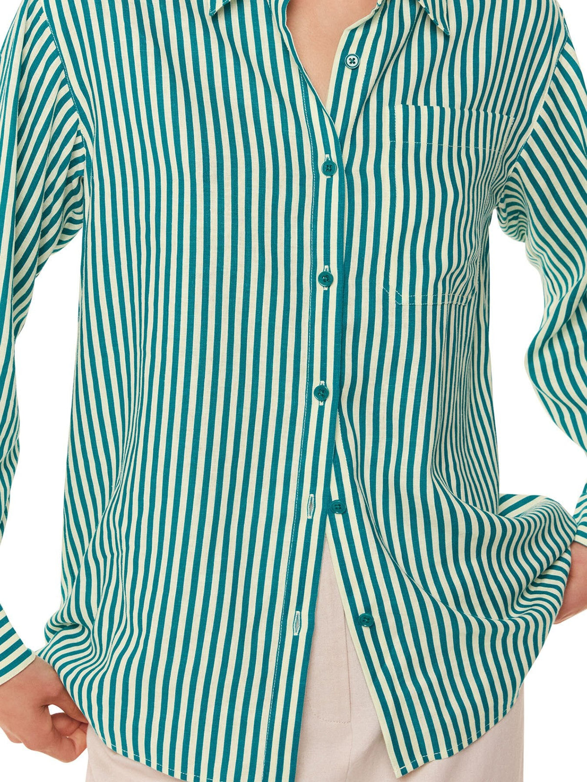 Stripe Linen Blend Shirt