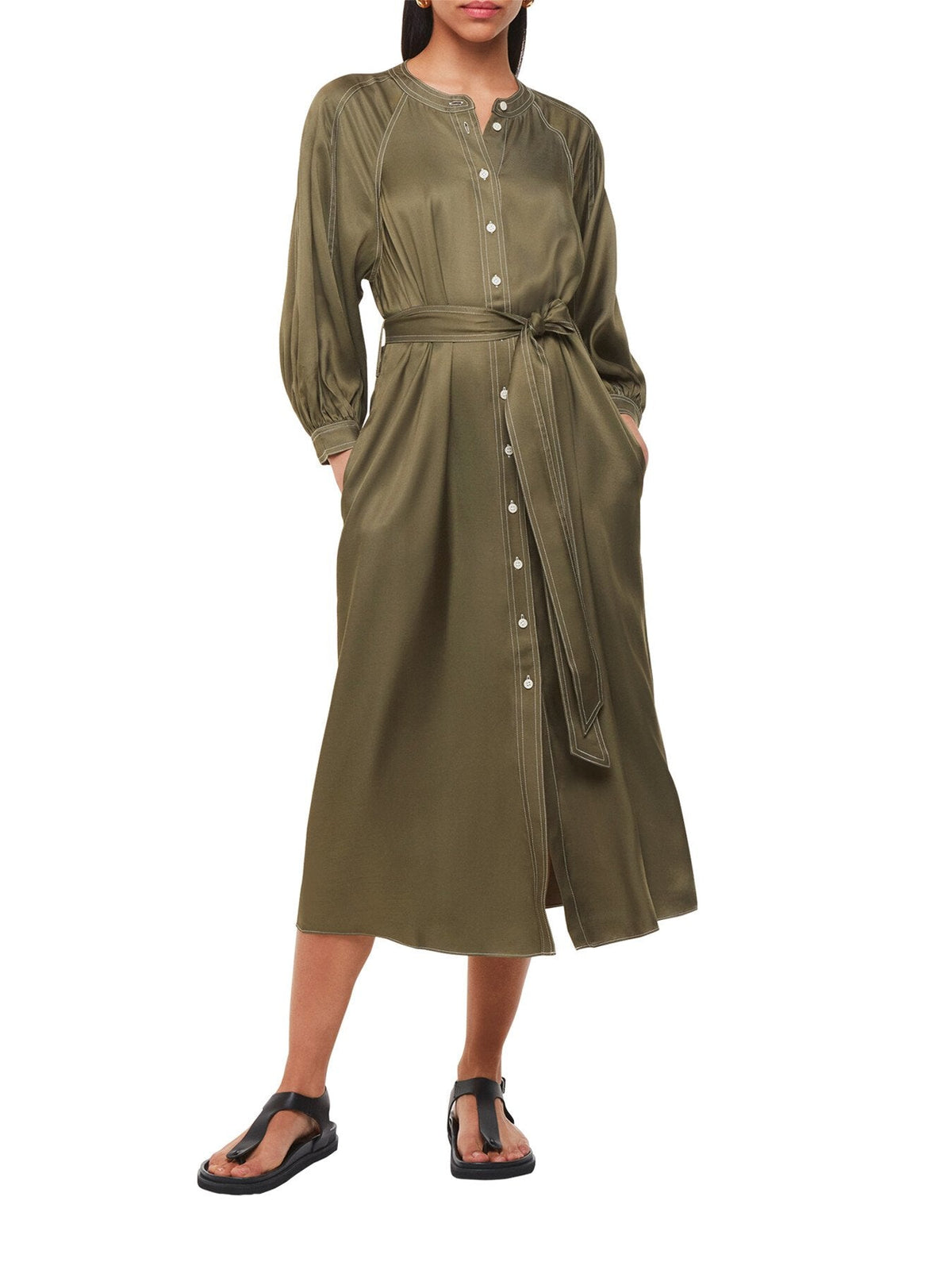 Mabel Topstitch Dress