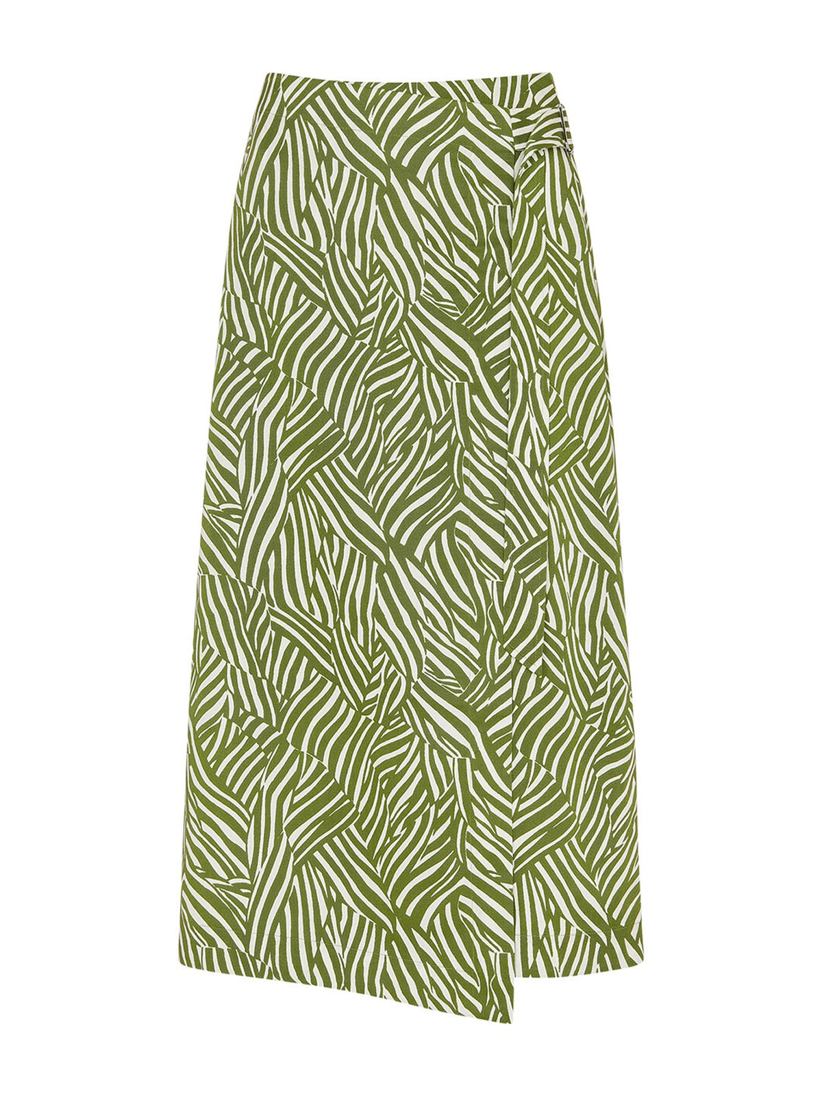 Linear Leaf Wrap Midi Skirt