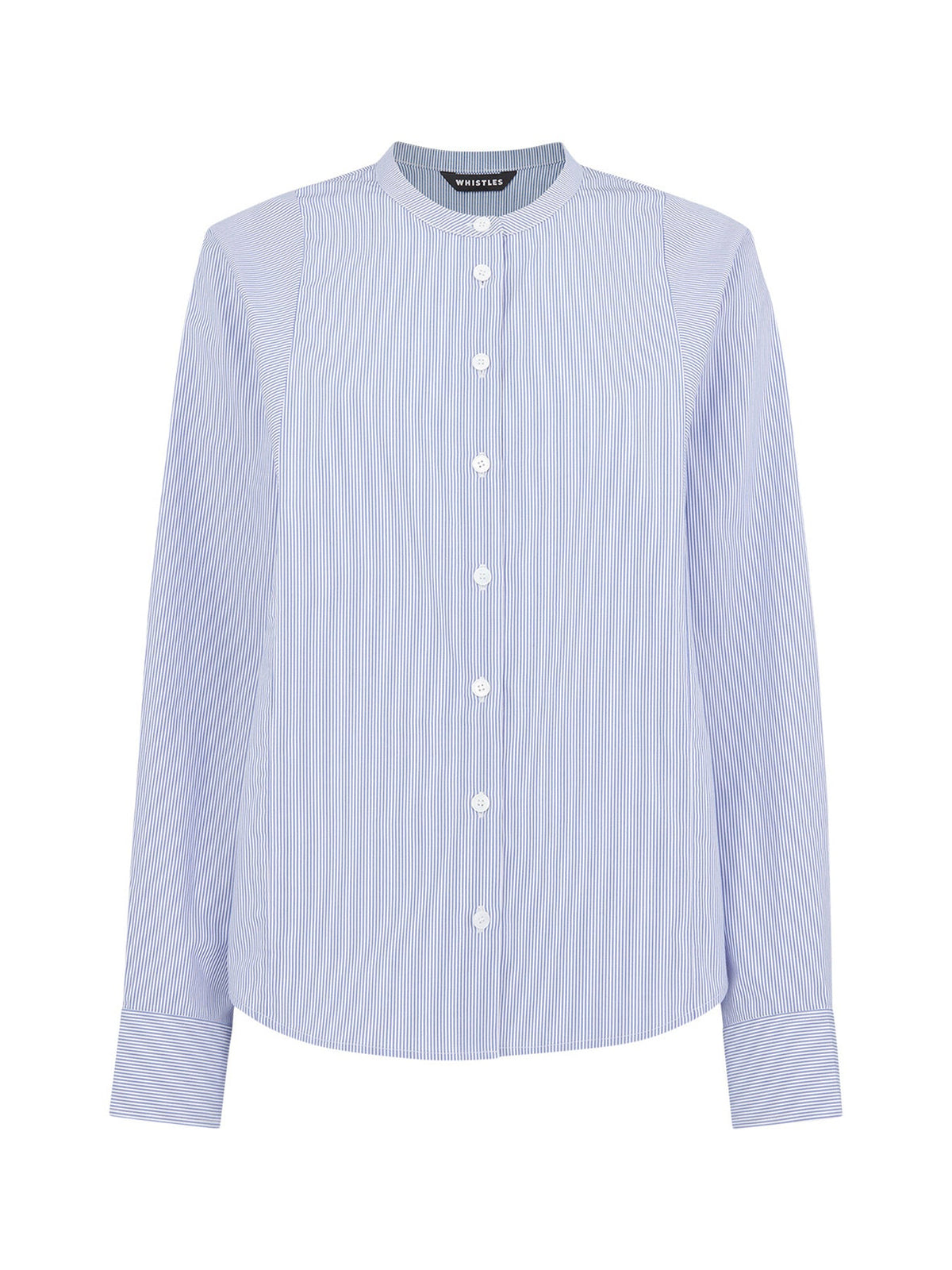 Stripe Grandad Collar Shirt
