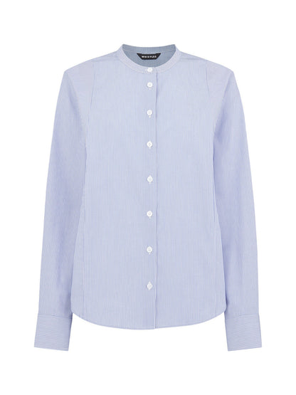 Stripe Grandad Collar Shirt