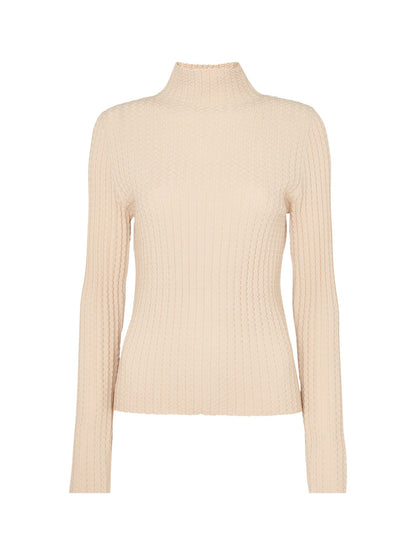 Textured Detail High Neck Knit